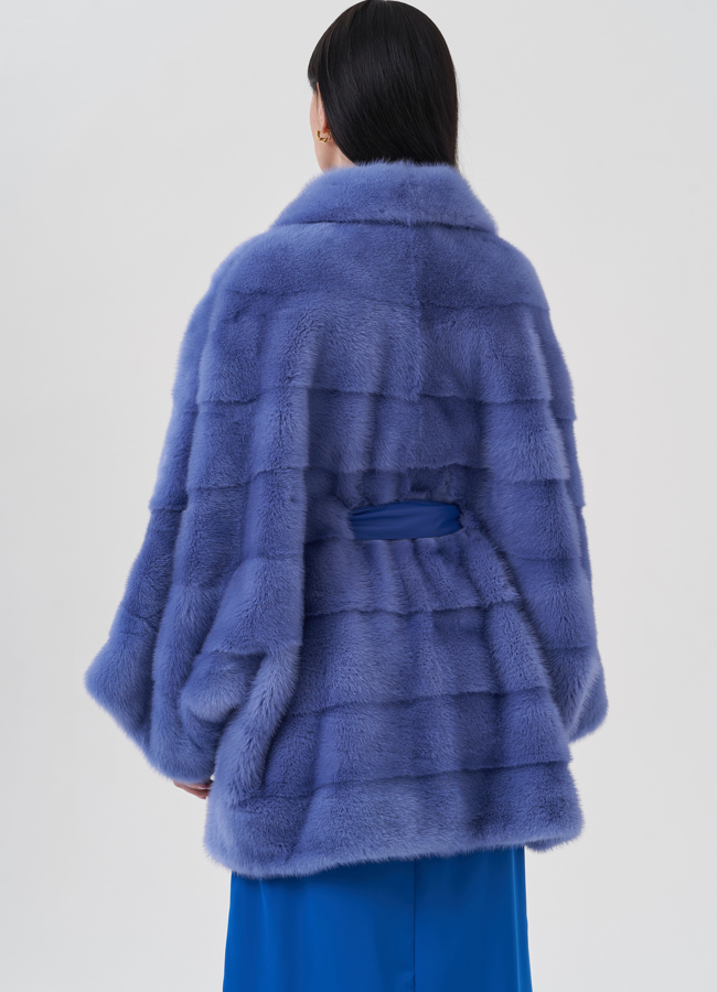 Норковая шуба с английским воротником  модель № 24661 в кредит