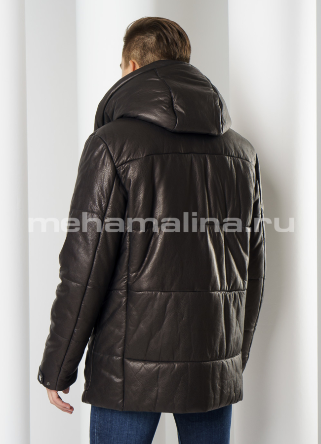 Пуховик Perre из натуральной кожи  модель № ПМ-93 в кредит