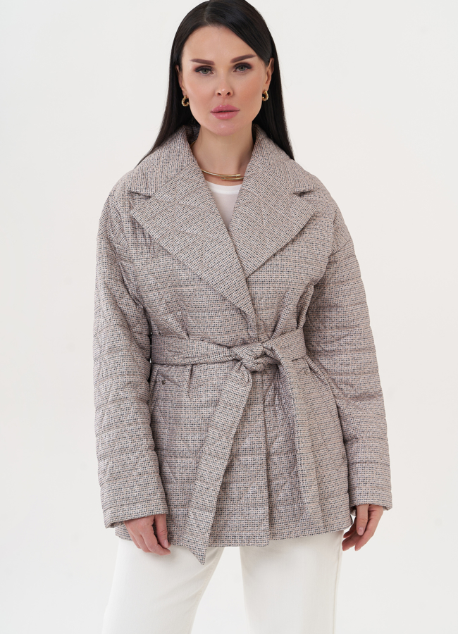 Куртка с английским воротником модель № 26879 меха малина