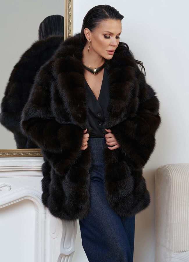 Шуба из куницы  модель № 24638 универмаг малина