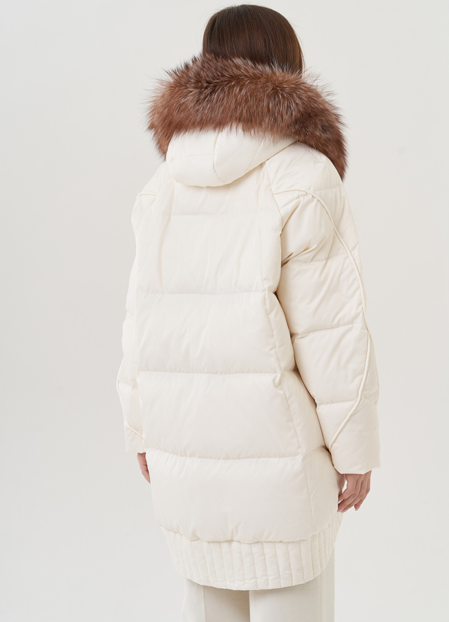 фото Женский пуховик средней длины модель № 25727