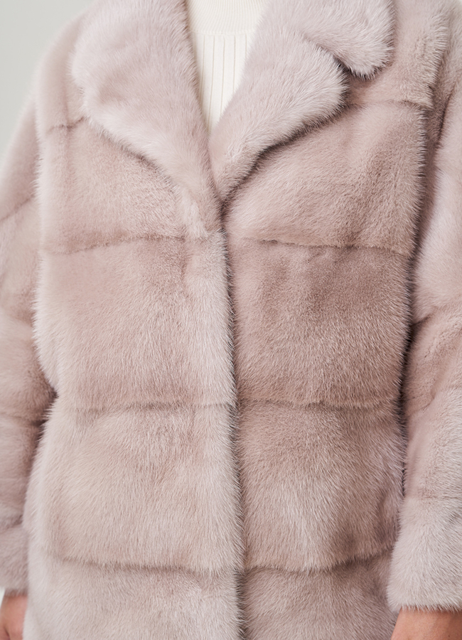 Куртка из норки с английским воротником модель № 23107 в кредит