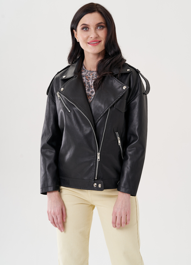 Женская куртка косуха из эко кожи  модель № 24032 в кредит