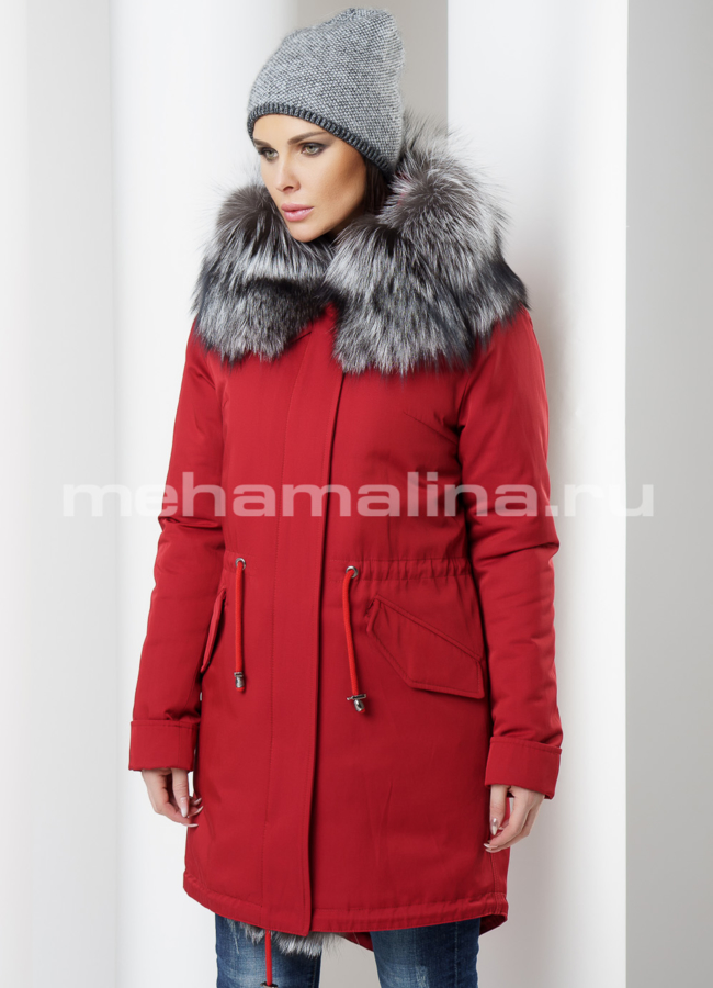 Парка с чернобуркой модель № П-167 универмаг малина