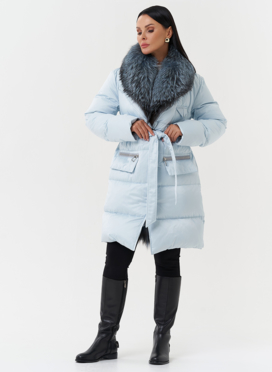 Пуховик с капюшоном из меха лисы