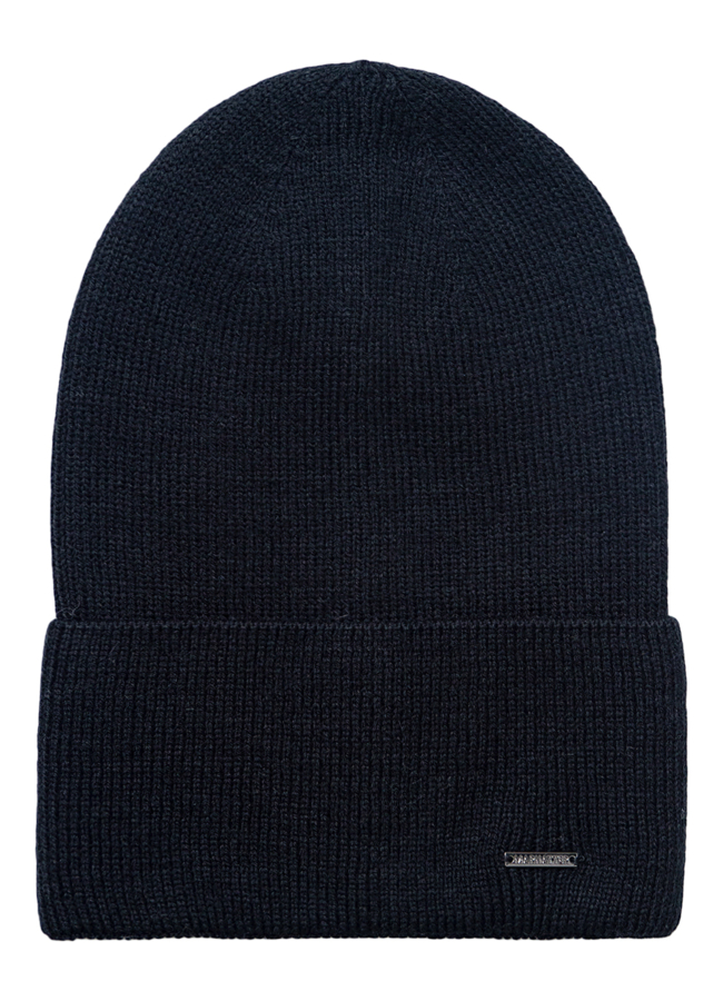 Демисезонная шапка бини в черном цвете модель № 12304 в рассрочку