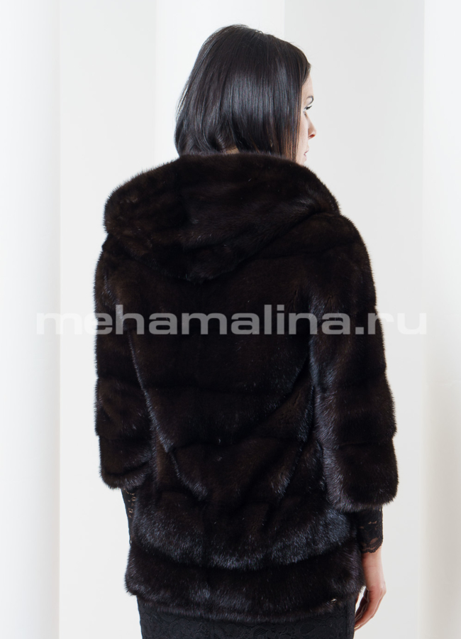 фото Шуба норка, укороченная, махагон модель № S-350