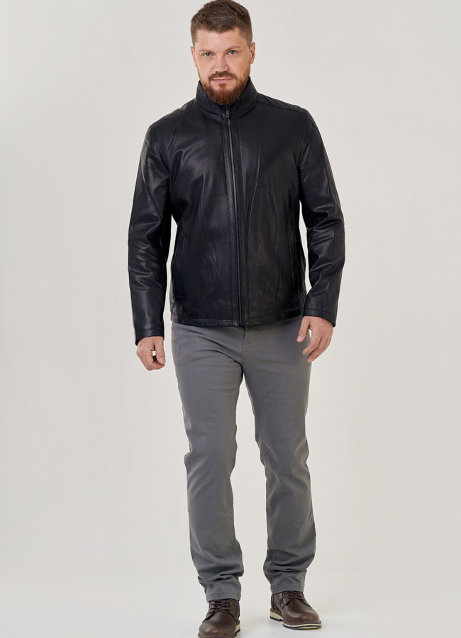 Кожаная куртка на молнии  модель № 23142, 80782 универмаг малина