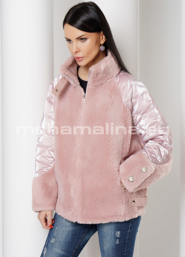 Укороченная шуба на молнии, воротник стойка модель № 1968 универмаг малина