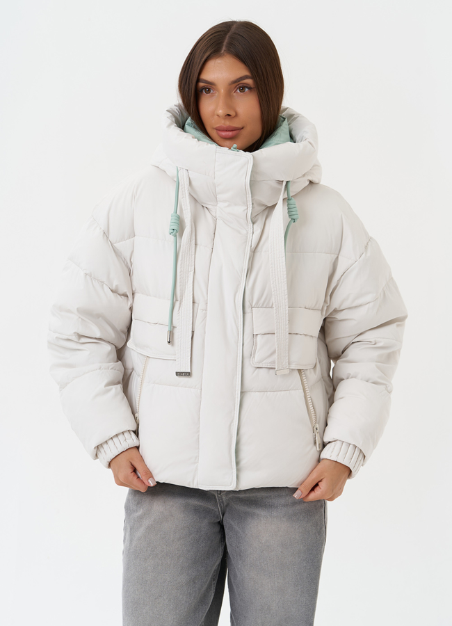 Куртка на био пухе с капюшоном модель № 28495 в кредит