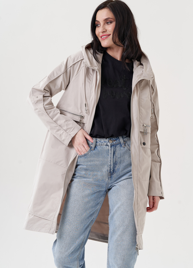 Плащ женский с капюшоном  модель № 24472 в кредит