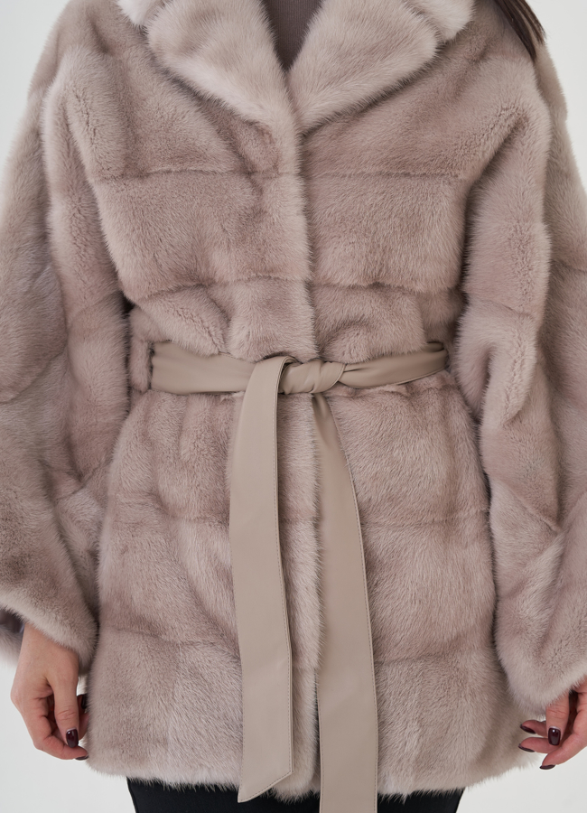 Шуба из норки с английским воротником  модель № 81807 универмаг малина