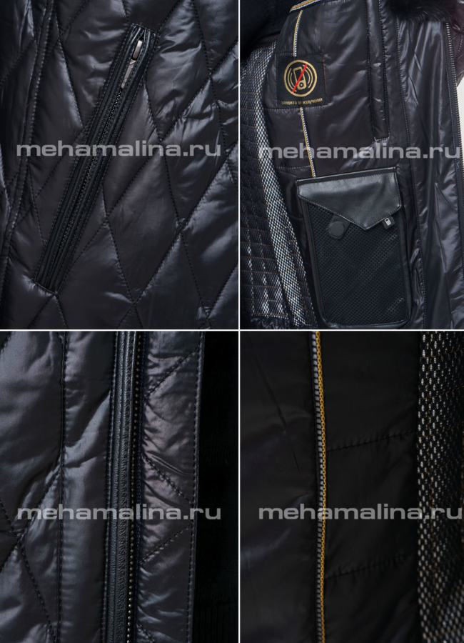 Куртка черного цвета на молнии модель № KM-7 в рассрочку