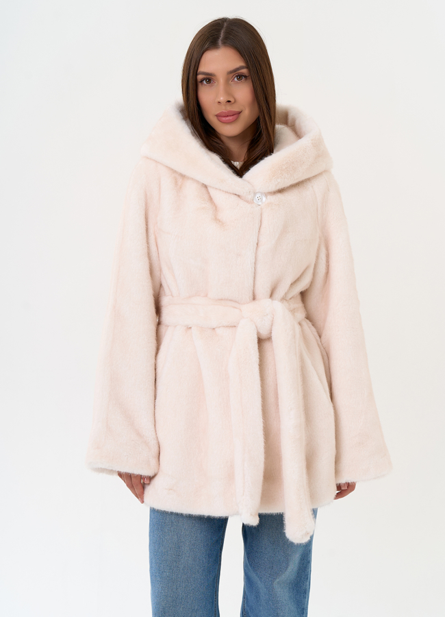 Женская шуба из эко меха с капюшоном модель № 31247 универмаг малина Женская шуба из эко меха с капюшоном модель № 31247 универмаг малина