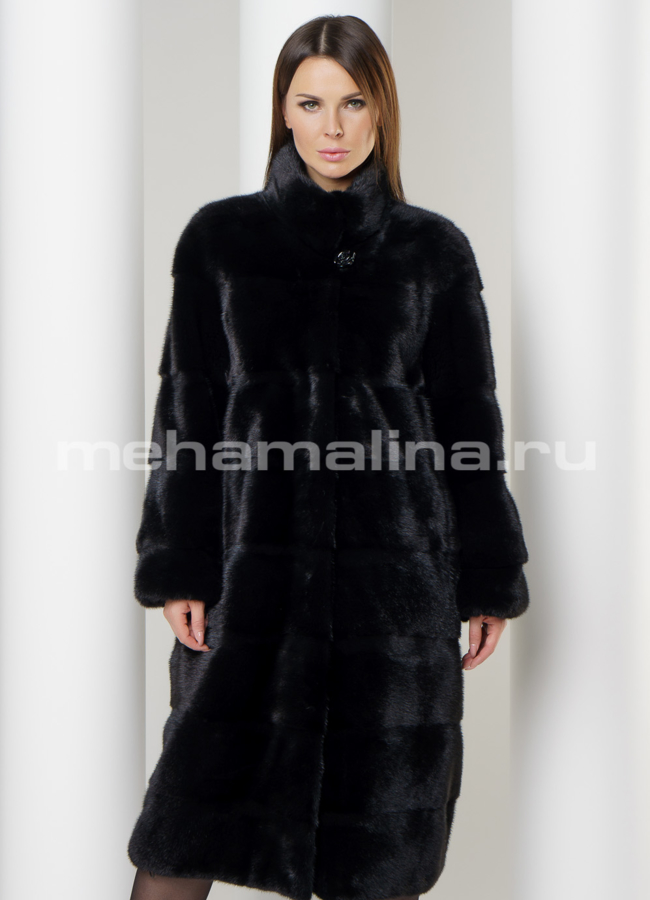 Шуба норка черная модель № S-579 универмаг малина