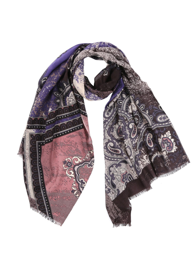 Шарф модель № А-30 меха малина