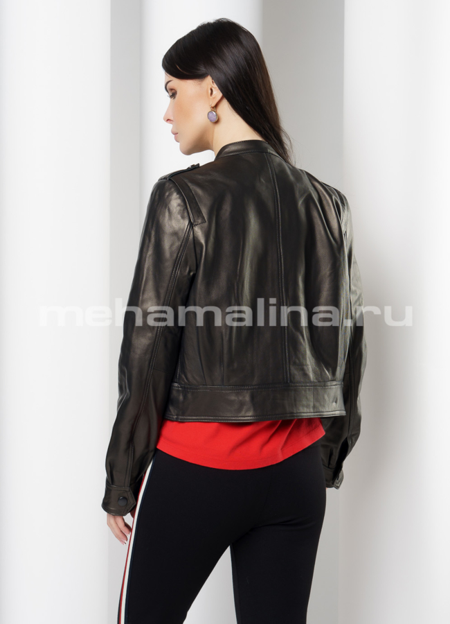 фото Куртка из натуральной кожи прямого кроя модель № 10516