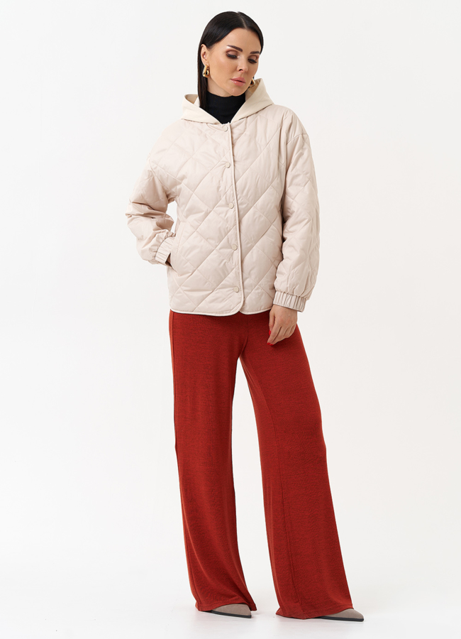 Куртка женская с трикотажным капюшоном модель № 30031 в кредит