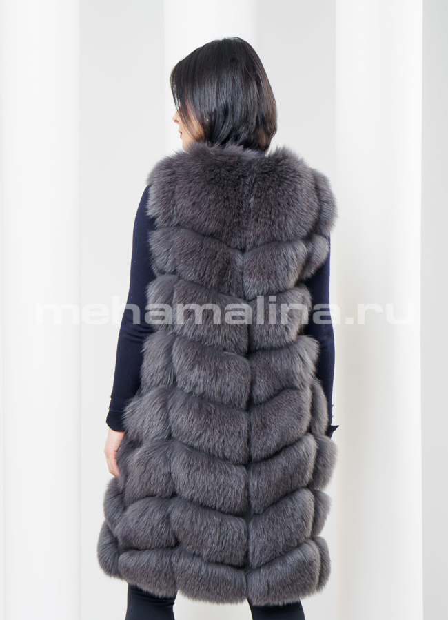 Песцовый жилет модель № M-145 меха малина
