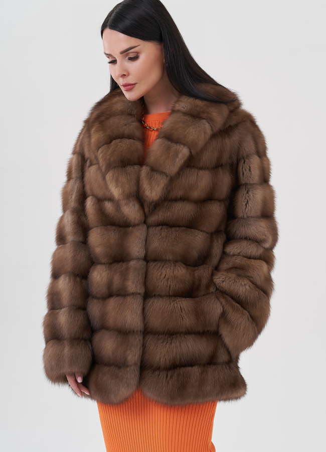 Шуба из куницы  модель № 80686 универмаг малина