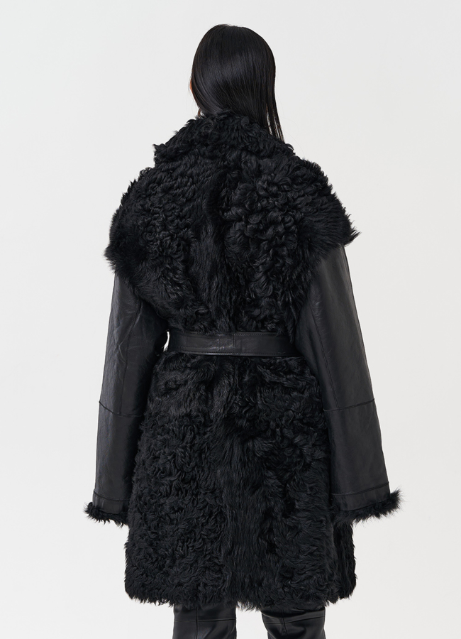 Двухсторонняя дубленка с овчиной тиградо модель № 28423 универмаг малина