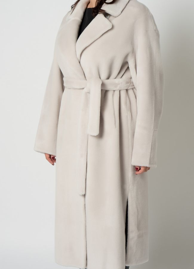 Женское пальто из шерсти в длине макси модель № 21549 универмаг малина