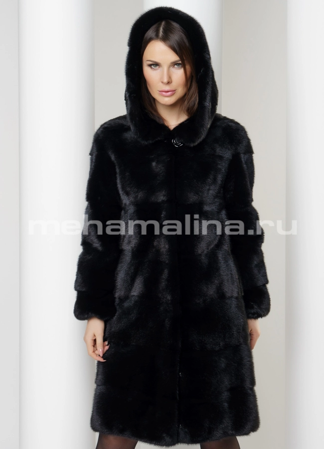 Норковая шуба поперечная модель № S-578 универмаг малина