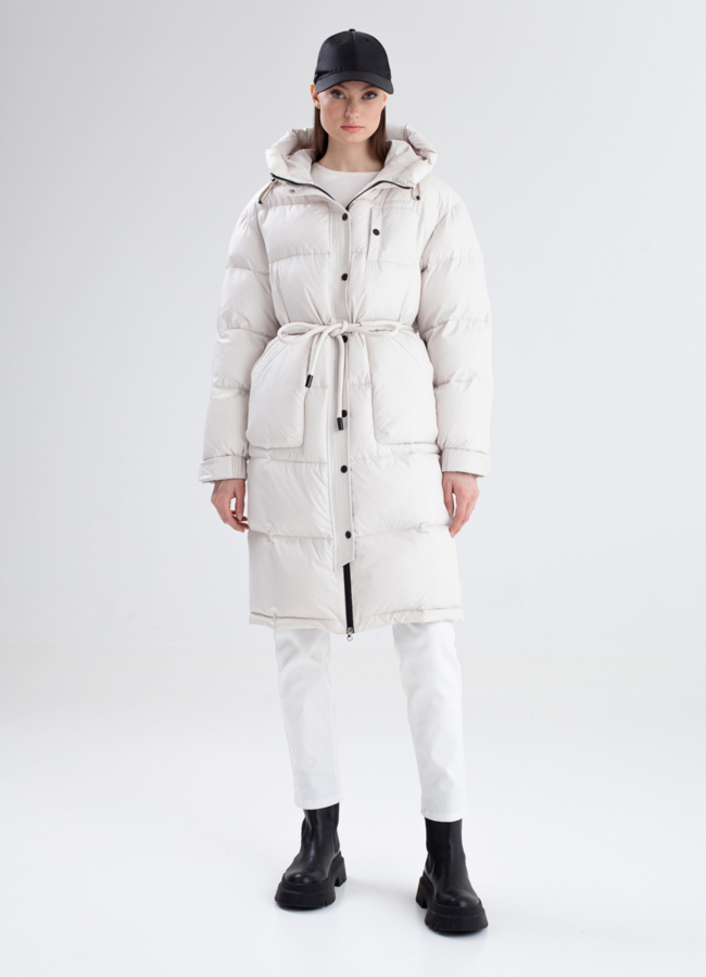 Светлый женский пуховик  модель № 23338 в рассрочку