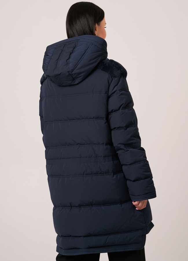Пуховик DiegoM oversize с меховой отделкой модель № Diego-M 806 в кредит