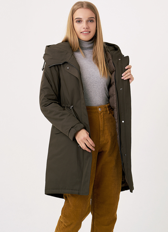 Парка с меховой отделкой из лисы модель № 21799 в кредит