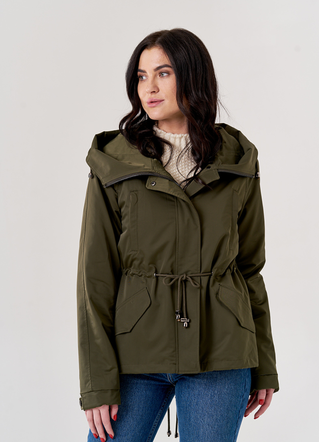 фото Укороченная парка в цвете хаки модель № 18952