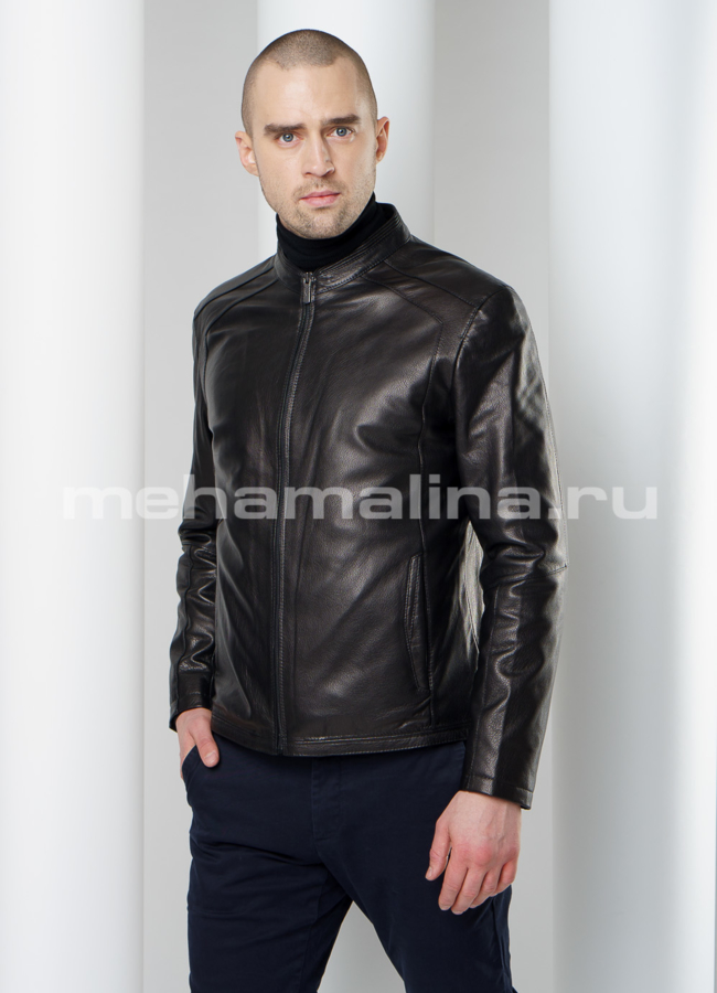 Кожаная куртка модель № KP-206 универмаг малина