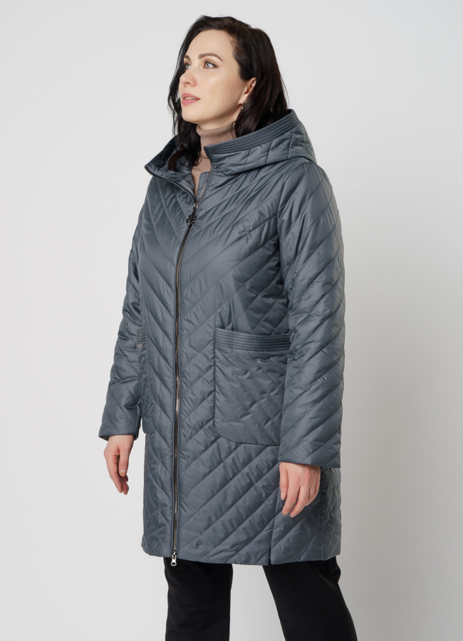 Полупальто женское зеленого цвета модель № 20669 универмаг малина