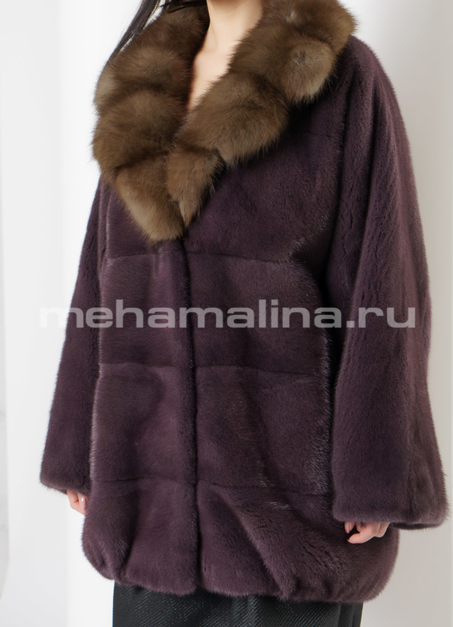 фото Цветная норковая шуба модель № S-678