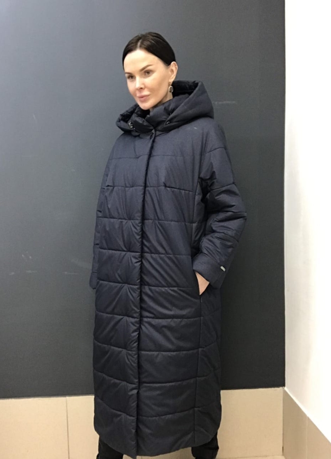 Плащ женский в синем цвете модель № Леона в рассрочку