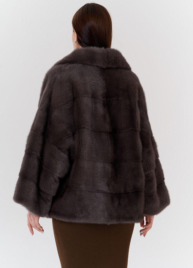 Куртка из норки с английским воротником  модель № 24227 в кредит