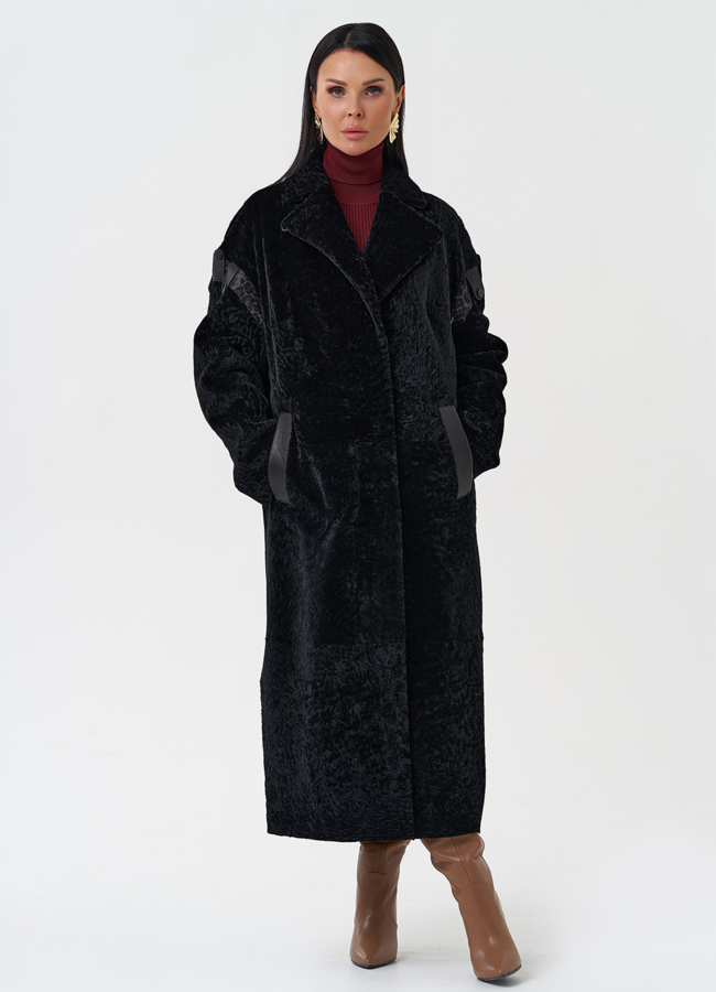 Натуральная двухсторонняя дубленка модель № 28697 универмаг малина