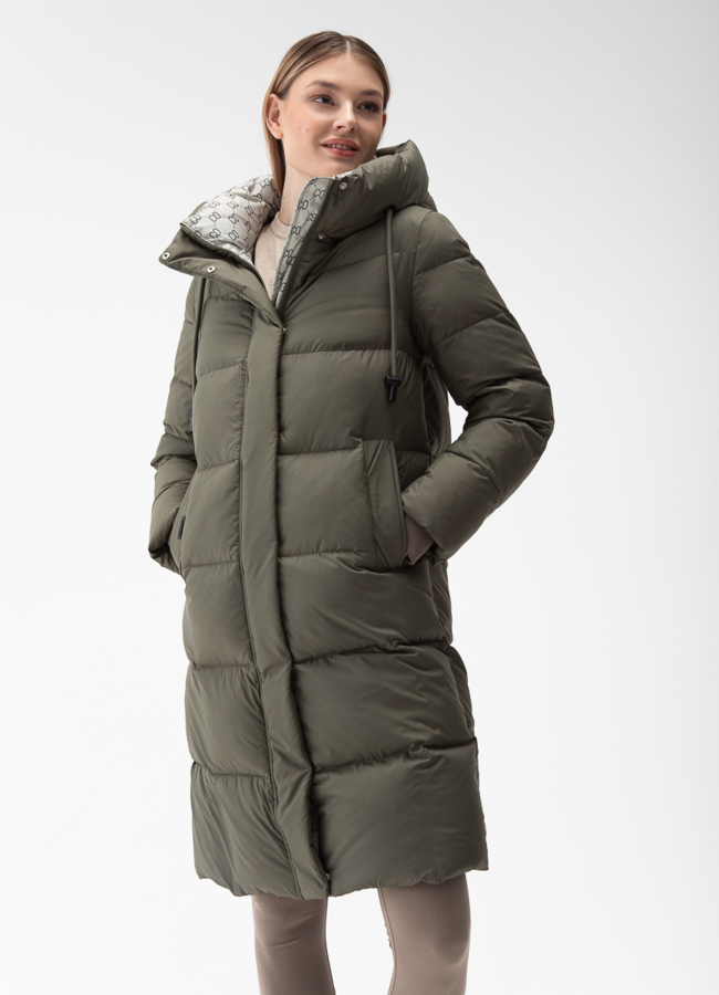 Женский пуховик с капюшоном  модель № 28407 в рассрочку
