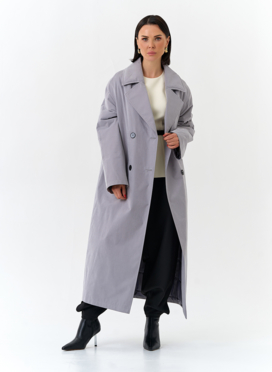 Женский утепленный плащ с английским воротником