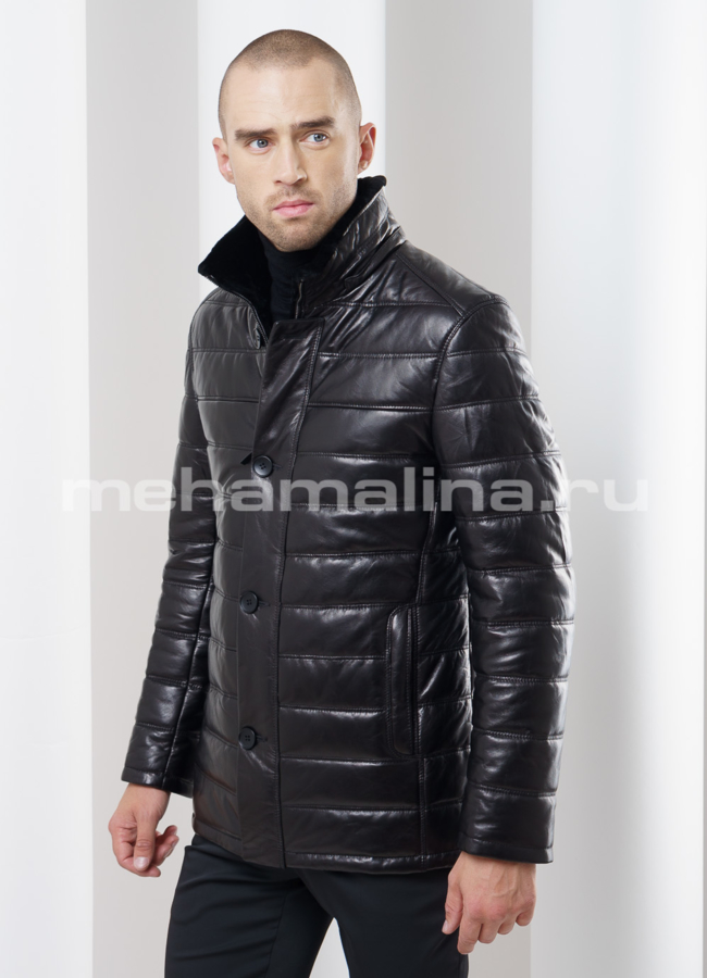 фото Пуховик черного цвета модель № ПМ-75