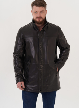 Удлиненная куртка из натуральной кожи