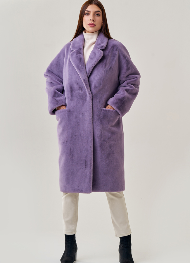 Женское пальто из искусственного меха модель № 23184 универмаг малина