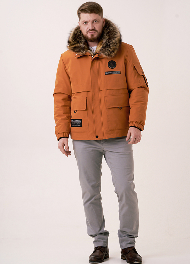 фото Мужская парка с меховой отделкой  модель № 387