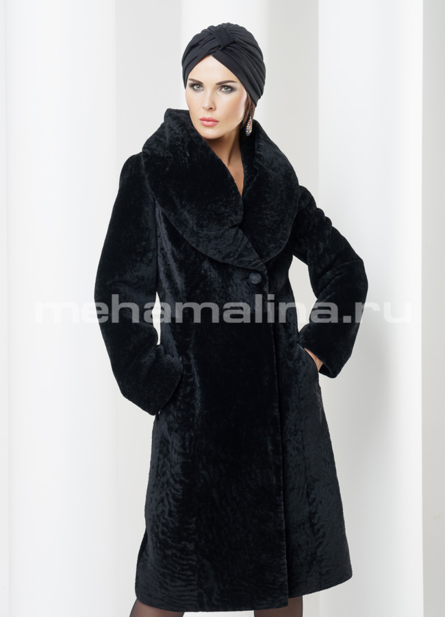Шуба с воротником, мутон модель № S-429 в кредит