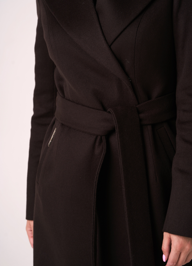 Длинное пальто с английским воротником модель № 070 в кредит