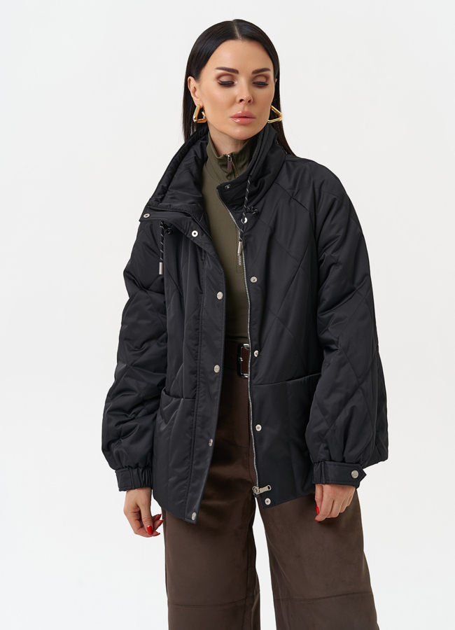 фото Женская утепленная куртка с воротником стойкой модель № 30035