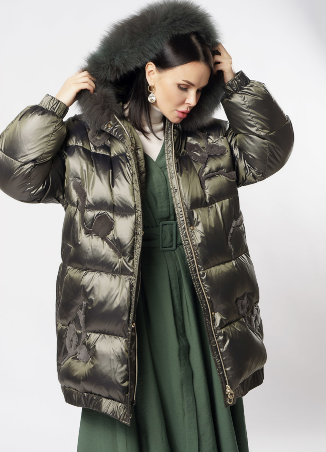 Пуховик Florence Mode с капюшоном модель № 19B-12 универмаг малина