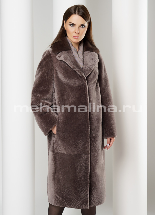 Удлиненная шуба из астрагана модель № S-617 универмаг малина