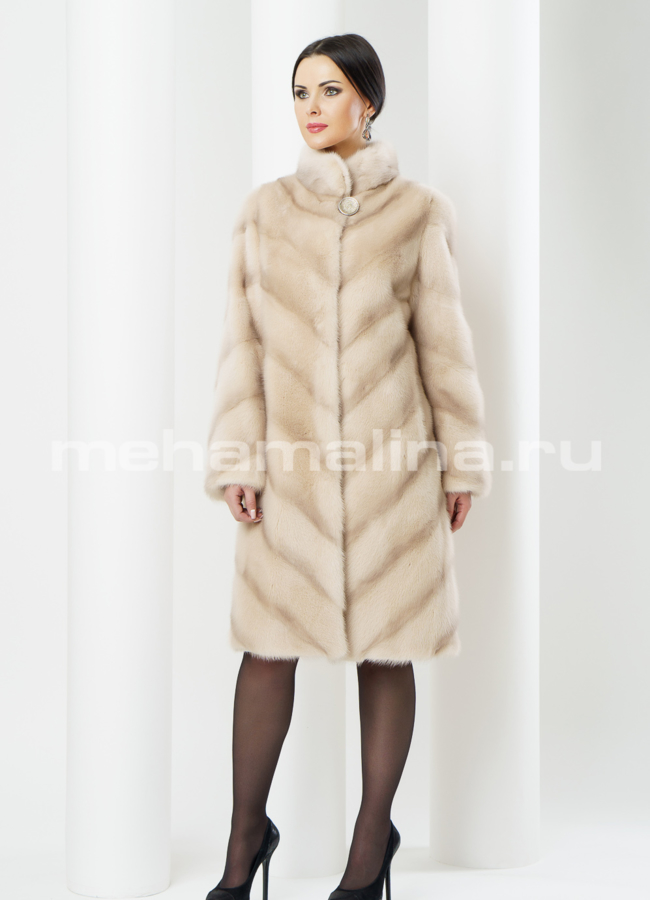 Шуба из светлой норки модель № S-379 в рассрочку