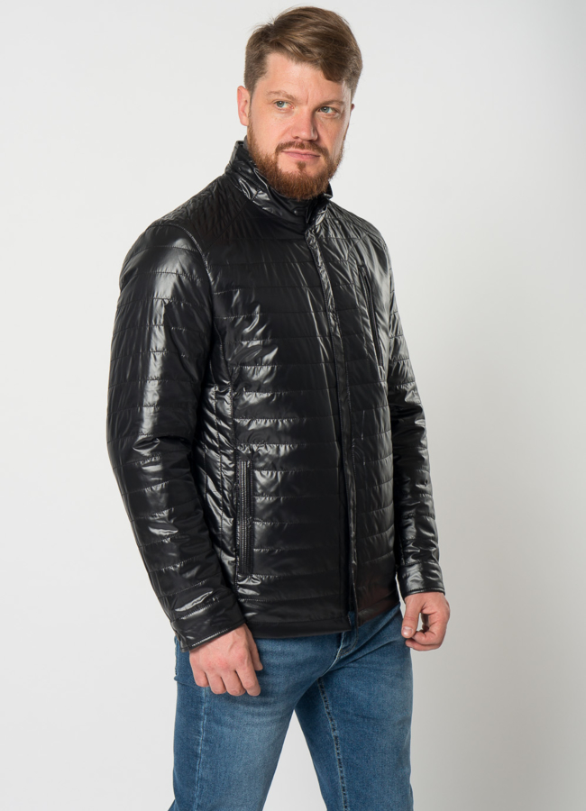 Мужская куртка в черном цвете модель № 21597 в кредит